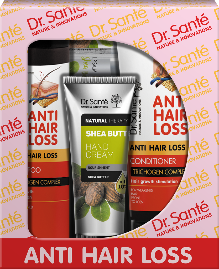 Image pro obrázek produktu Dr.Santé kazeta 4 ks ANTI HAIR LOOS  (shampoo + condicionér  + hand cream + Lip Balm)
