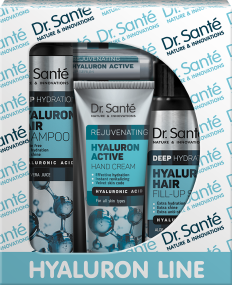 Dr.Santé kazeta 4 ks HYALURON (shampoo + spray + hand cream + Lip Balm )