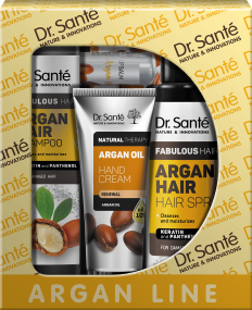 Dr.Santé kazeta 4 ks ARGAN (shampoo + spray + hand cream + Lip Balm)