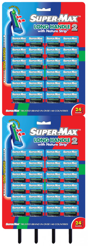 Image pro obrázek produktu SUPERMAX pánske dvojbrité žiletky LONG HANDLE 24ks karta
