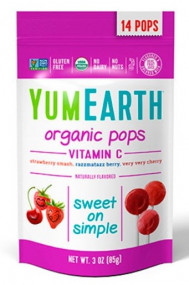 YUM EARTH Organické Lízanky s Vitamínom C. Balené po 14 kusov