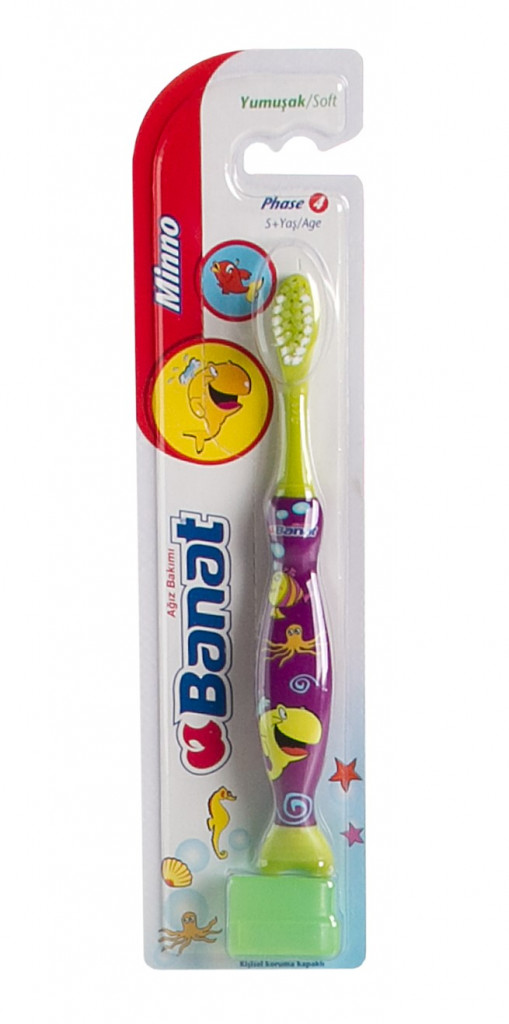 Image pro obrázek produktu BANAT MINO detská zubná kefka mäkká 5 až 7 rokov